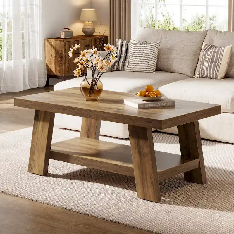 Farmhouse Coffee Table, 47.24-Inch Center Table