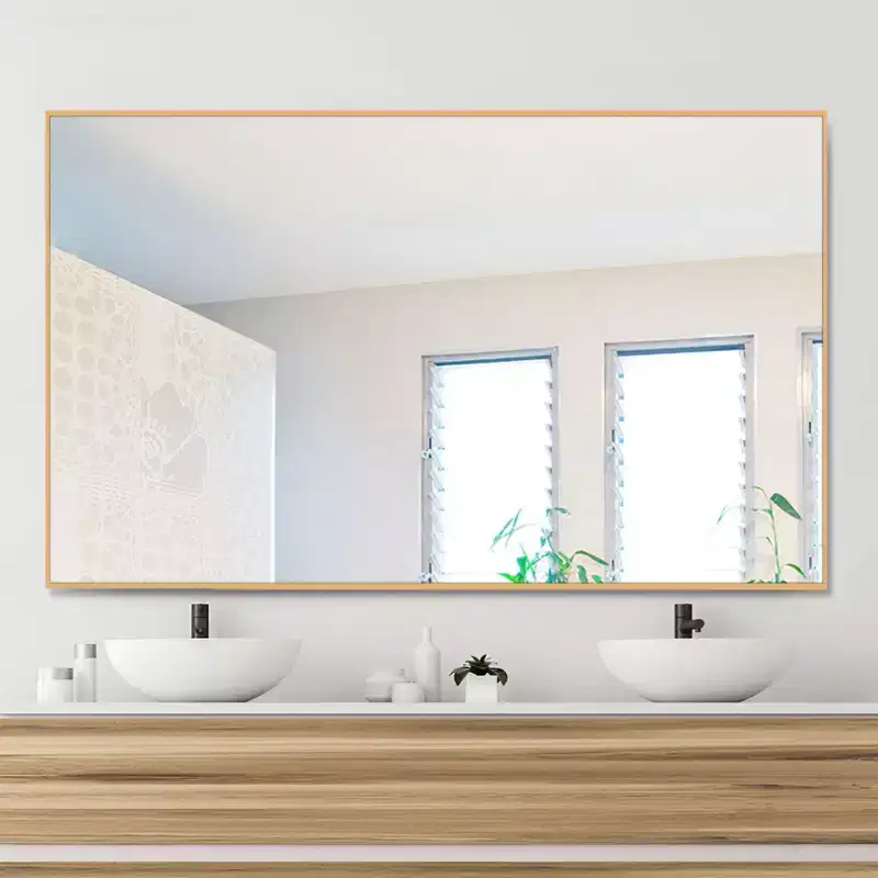 PexFix 51x31 Aluminum Fine Edge Right Angle Rectangle Full Length Mirror-Without Stand