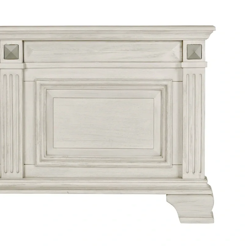 Roundhill Furniture Renova Distressed Parchment Wood Panel Bed