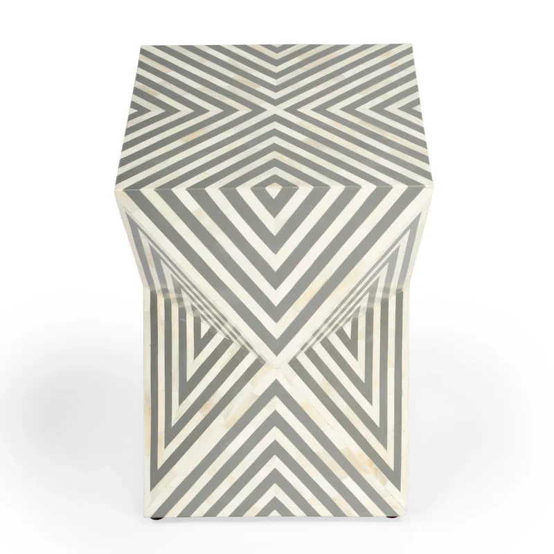 Bone Inlay End Table