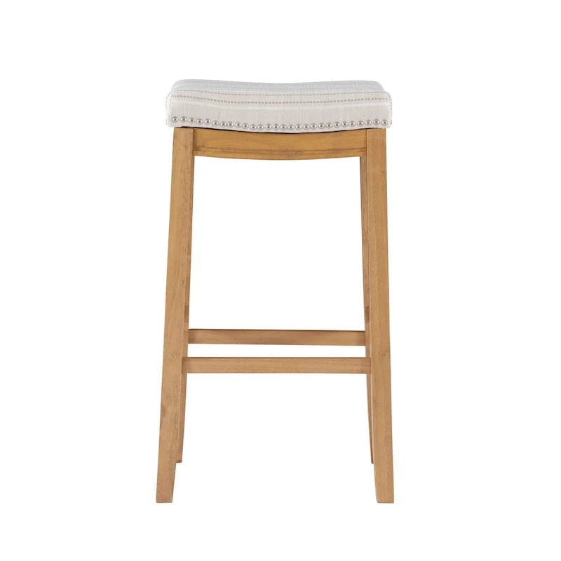 Willamette Rustic Striped Cream Bar Stool