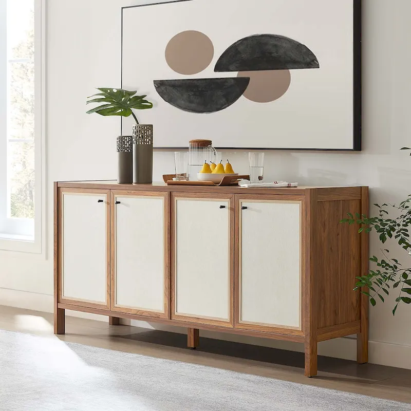 Capri 65 Wood Grain Sideboard Storage Cabinet