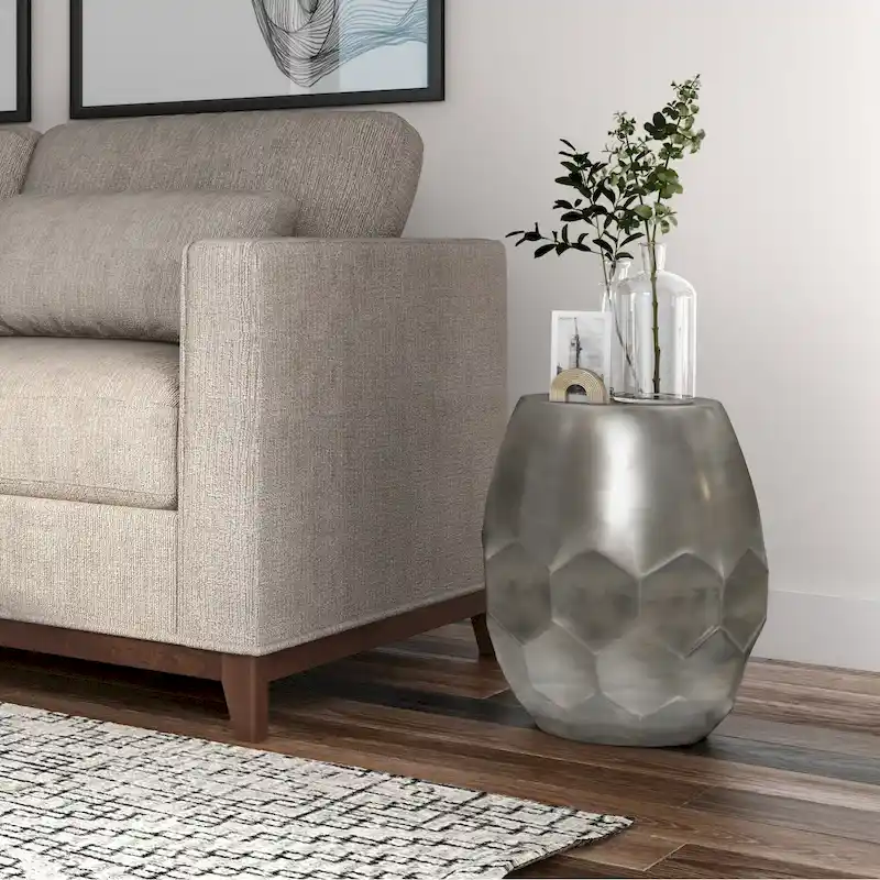 WYNDENHALL Cristy Industrial 16 inch Wide Metal Accent Side Table, Fully Assembled - 16 W x 16 D x 19.5 H