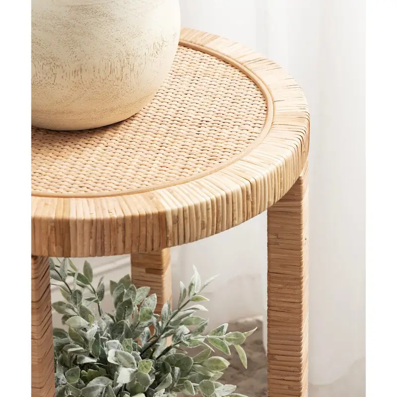 Kate and Laurel Rafina Rattan Side Table - 16x16x24