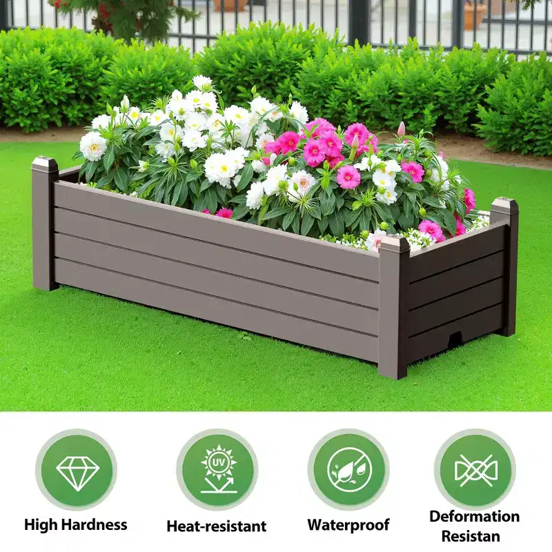 Rectangular Potted Garden Bed Planting Box With A Capacity Of 78L/21Gal/2.75 Cubic Feet