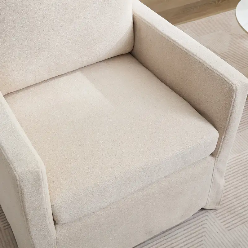 29.92 Chenille Swivel Accent Chair with Removable Cushion