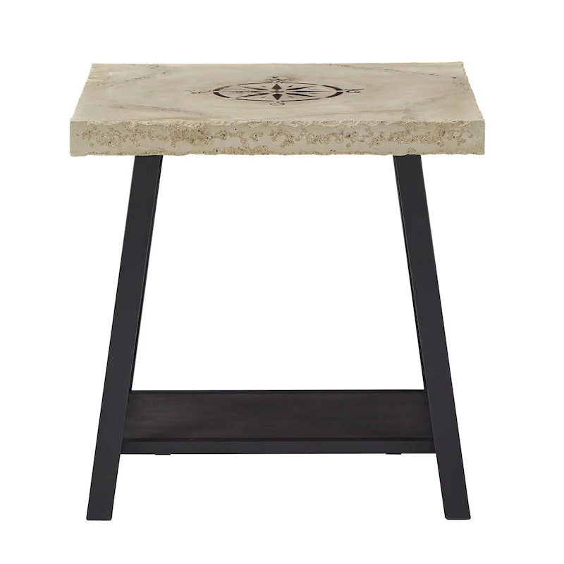 Bryson Rustic X-Base End Table with Shelf by iNSPIRE Q Classic