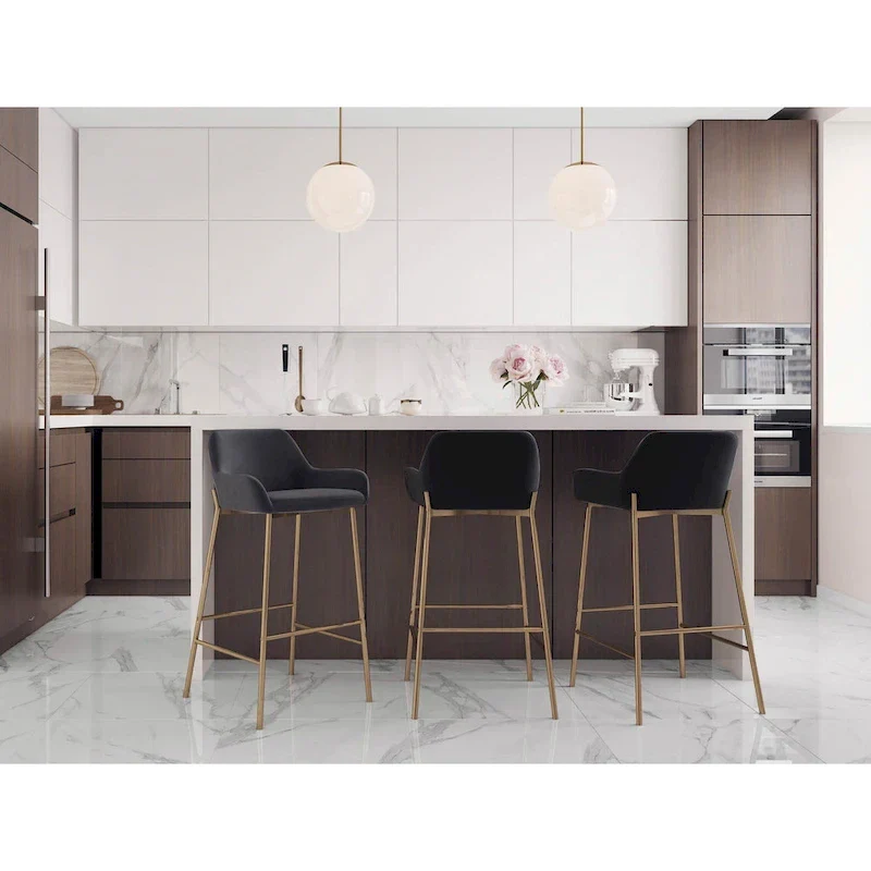 Gold Frame Upholstered Bar Stool