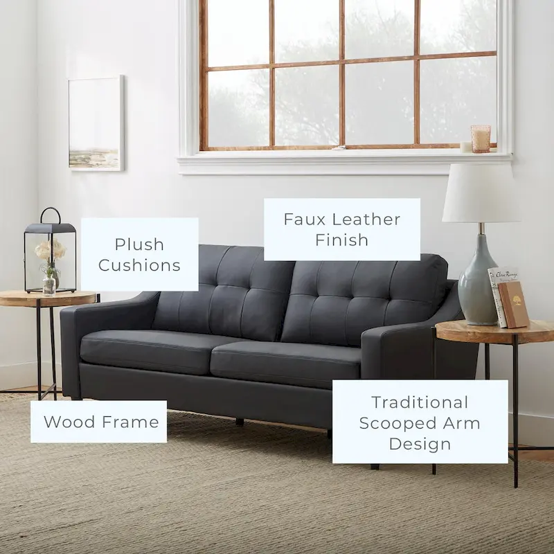 Brookside Ellen 75  Upholstered Scooped Arm Sofa