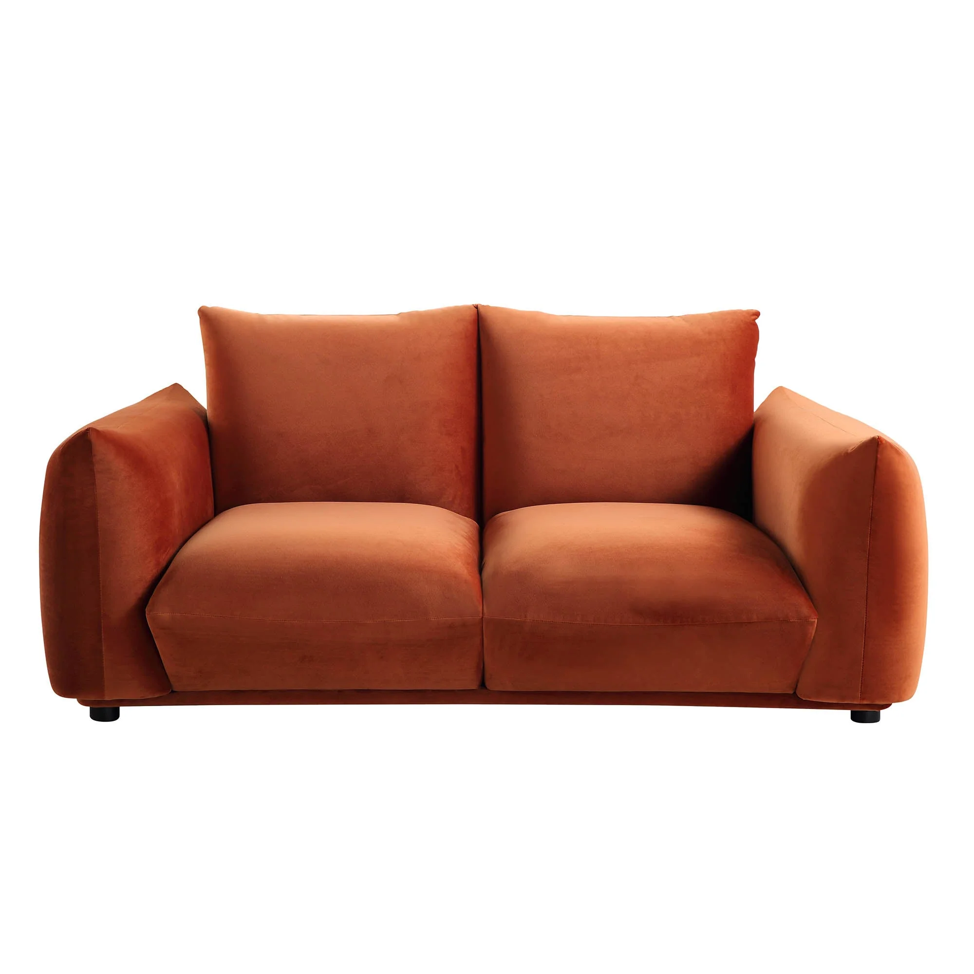 Two Seater Sofa, Rust Velvet