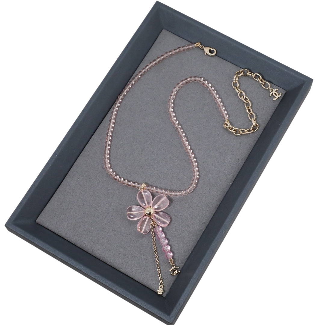 CCN527 Chanel Light pink pearl necklace - ccjewelryacc