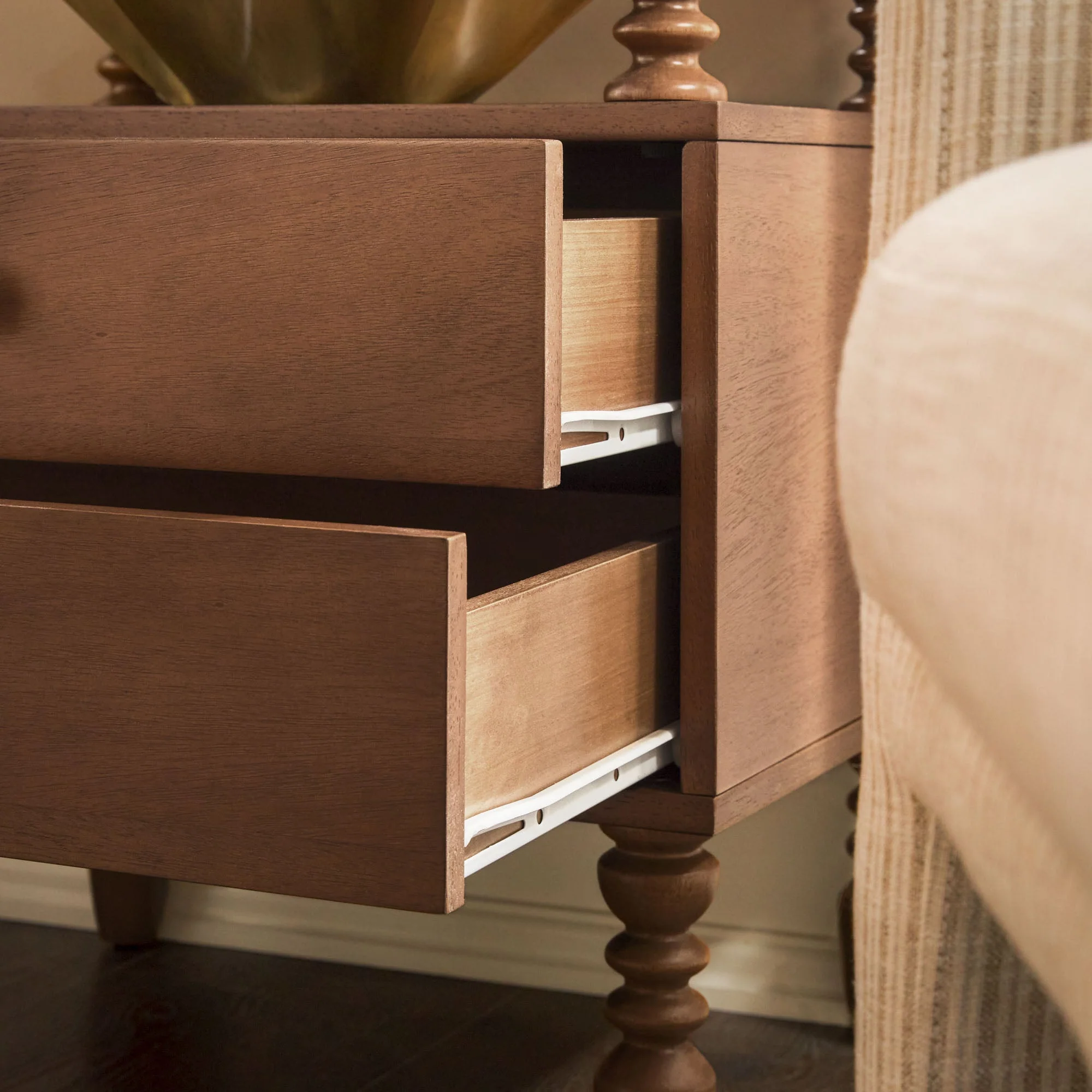 Traditional Vivienne Easy Assembly Solid Wood Nightstand