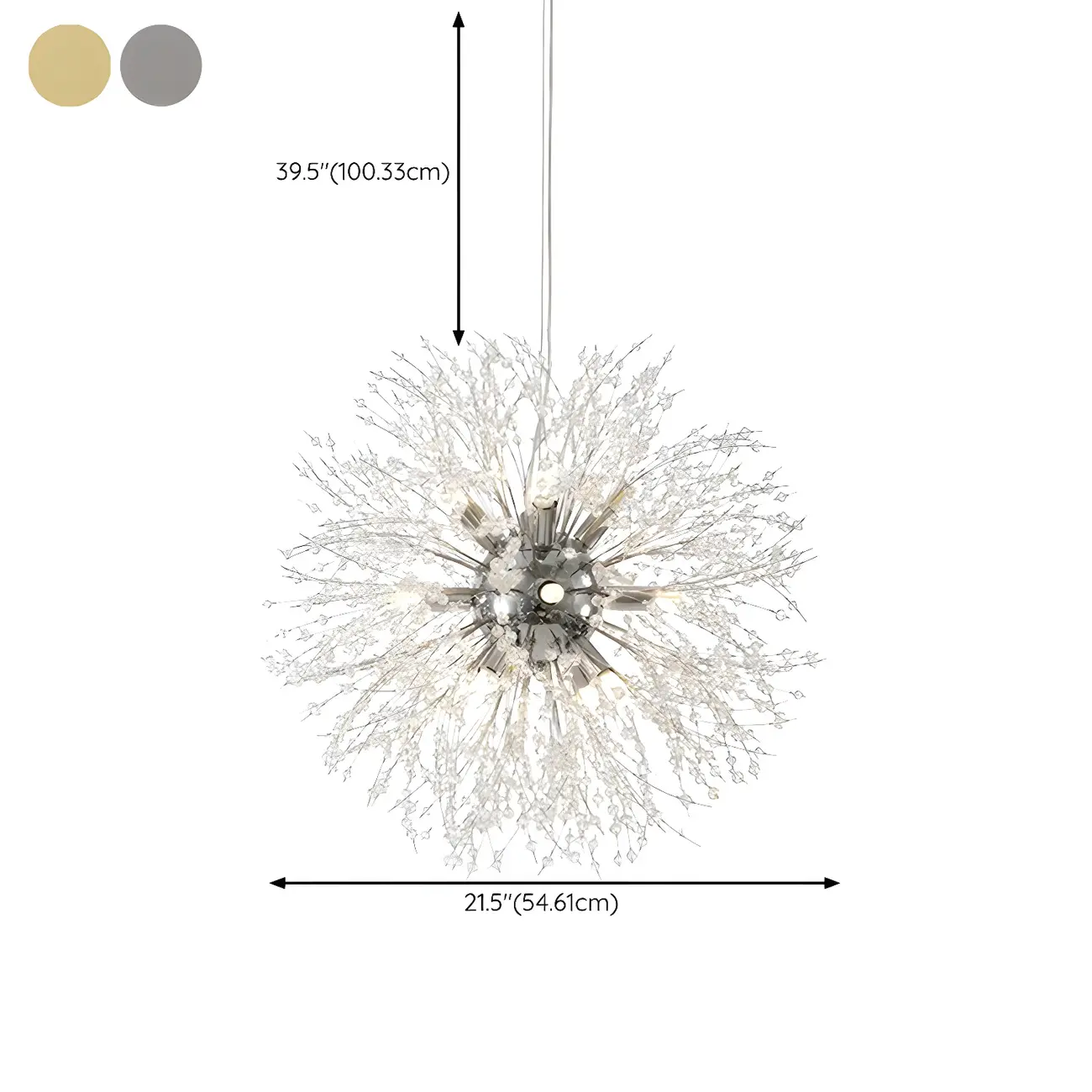Adjustable Modern Gold Crystal Explosion Sputnik Chandelier