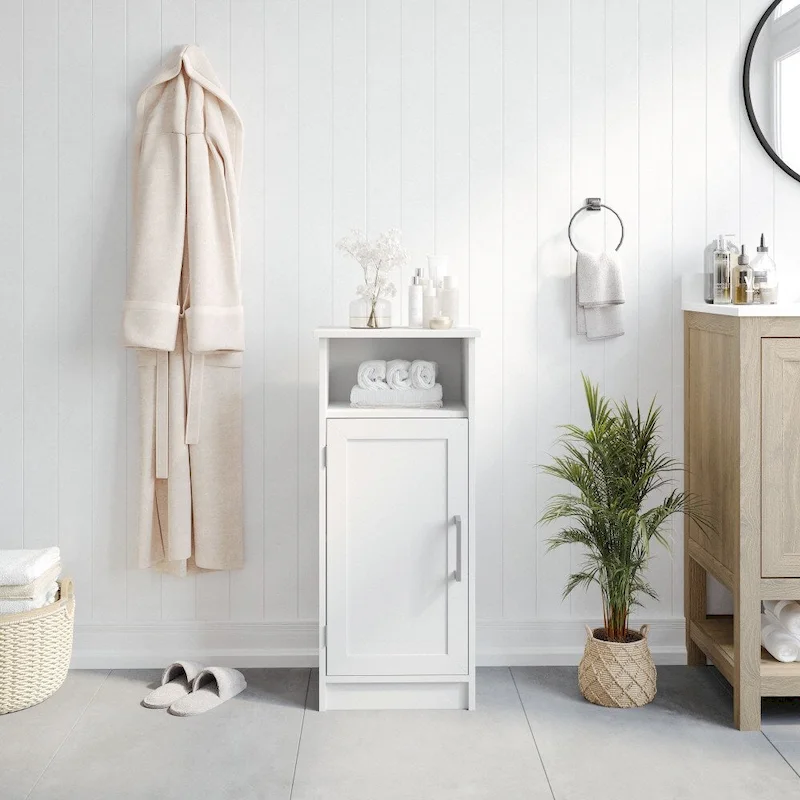 Modern Bathroom Storage Cabinet with Magnetic Close Door and 3 Shelves