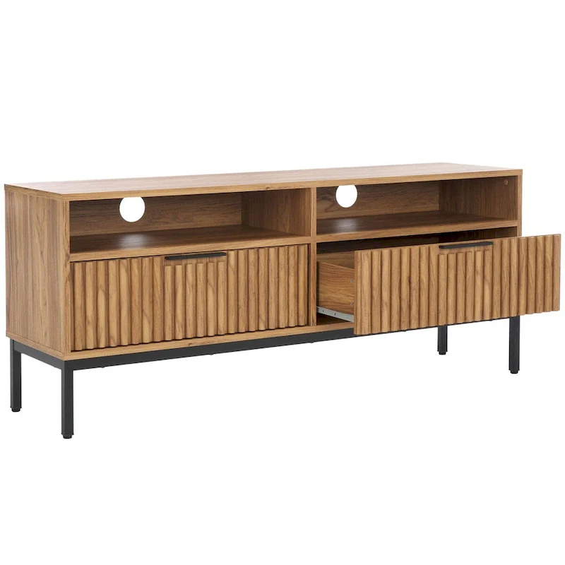 Alyse 2-Drawer 2-Shelf Entertainment Media Stand (Fits Up To 65  Flatscreen TV) - 60.4 In. x 15.6 In. x 24.8 In.