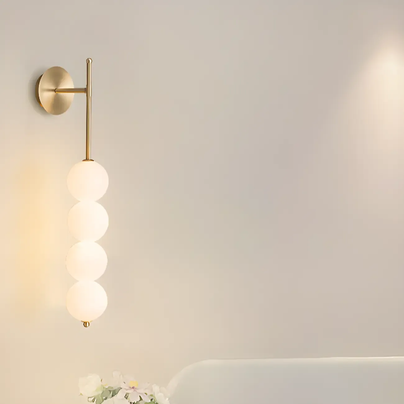 Modern Metal Acrylic Ball 4-Light Wall Sconce