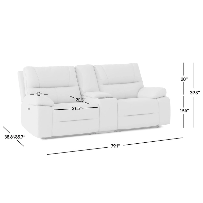 Malibu 79  2-Piece Leather Power Reclining Loveseat with Console and Cup Holders