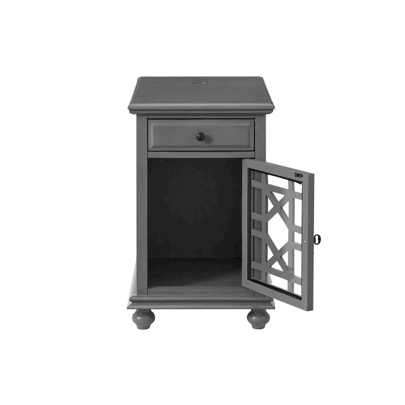 Elegant Chairside Table with Power