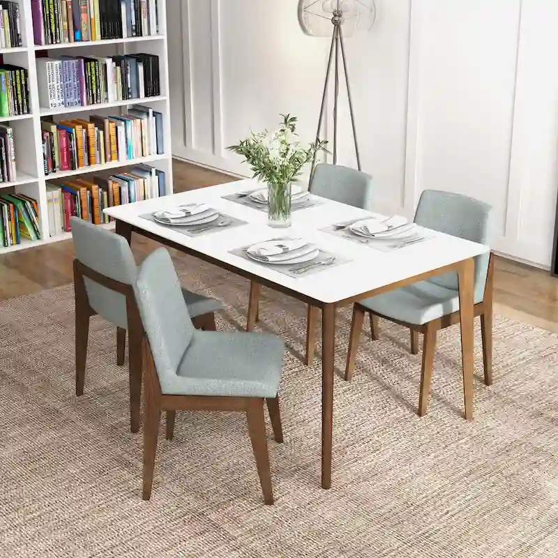 Odessa Mid Century Polyester Blend Dining Chair (Set of 2)