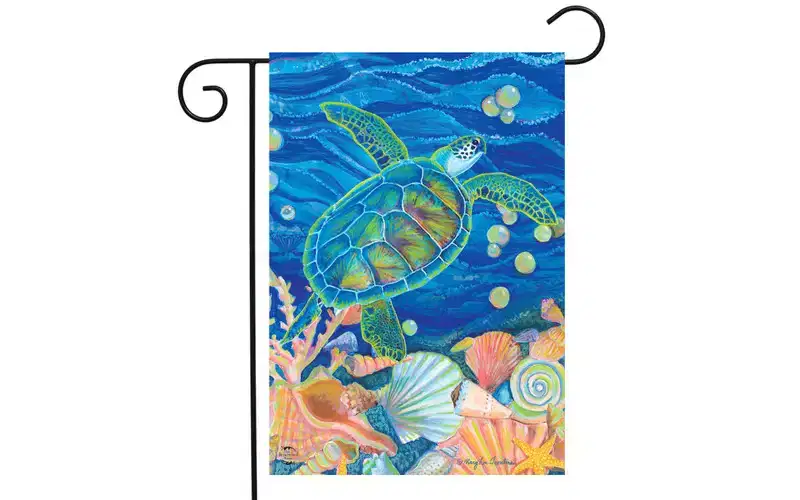 Briarwood Lane Garden Flag 12x18 For Outdoor Swimming Sea Turtle Summer For Summer Garden Flag Flags For Outside