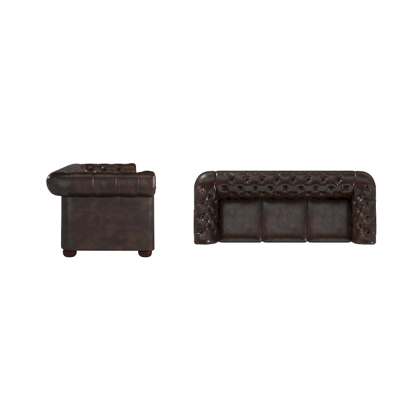 Gdansk Tufted Scroll Arm Chesterfield Sofa