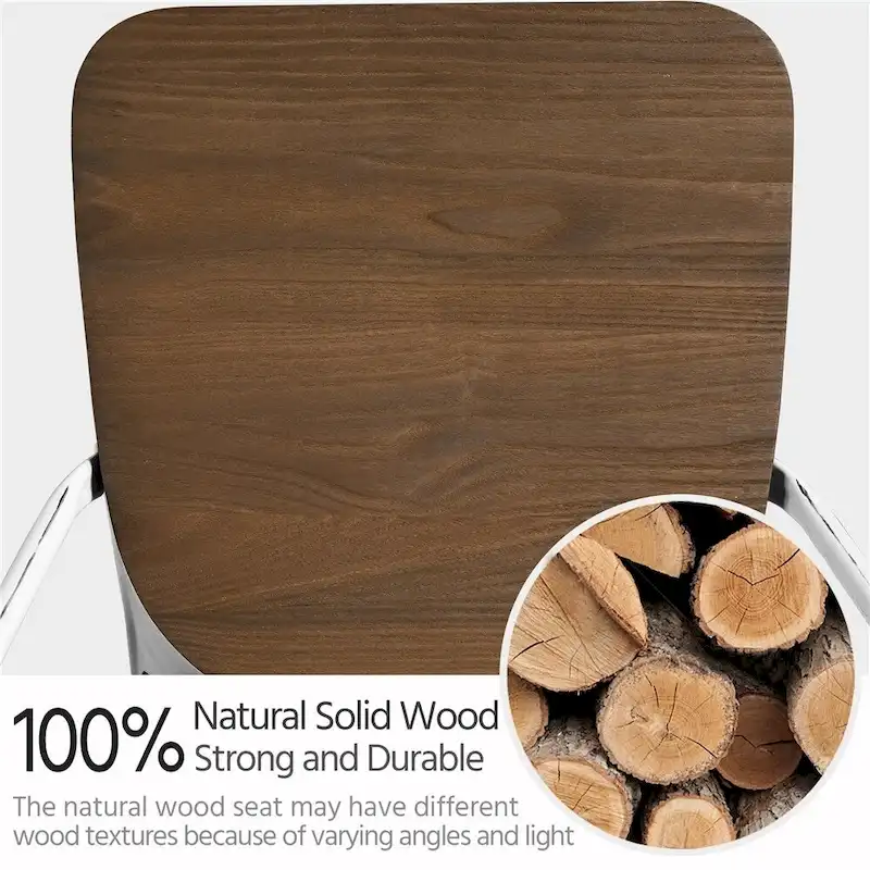 Yaheetech Set of 4 Metal Dining Chair with Wooden Stackable Chairs