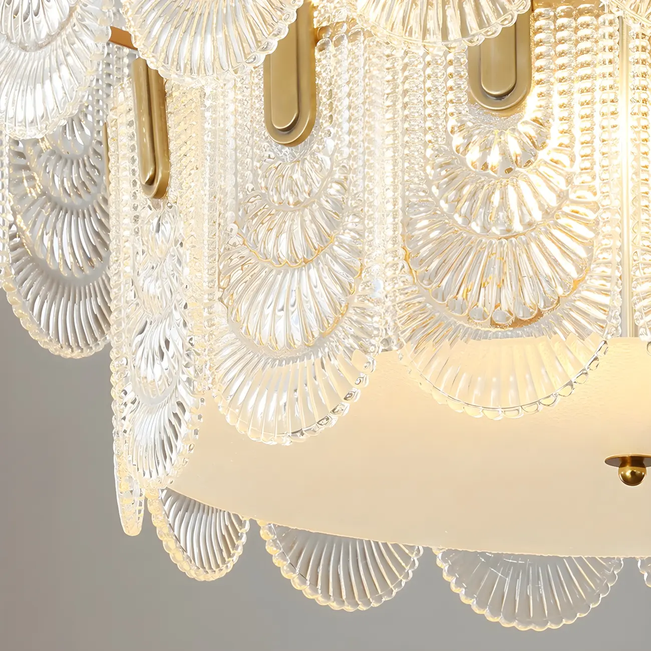 Luxury Gold Metal Island Pendant Light with Glass Accents