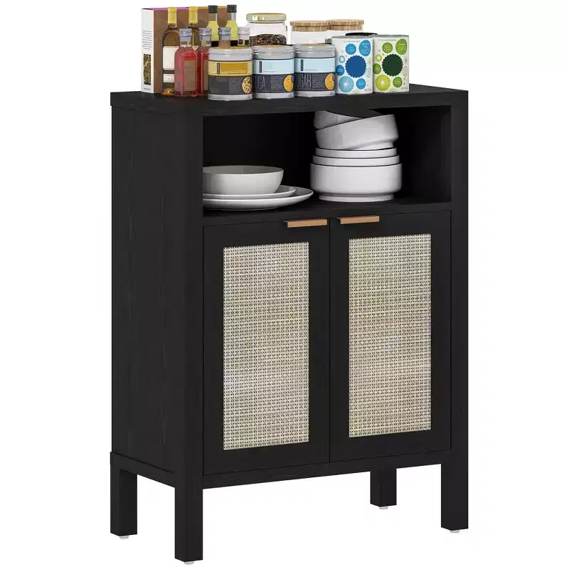 HOMCOM Sideboard Buffet Cabinet with Storage, Modern Accent Cabinet with 2 Doors and Adjustable Shelf, Coffee Bar Cabinet
