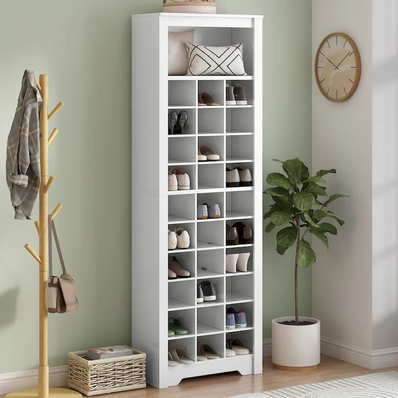 Stylish Design 30 Shoe Cubby Console