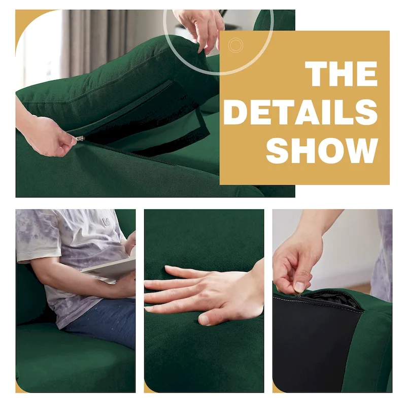 3-Piece Living Room Sectional Sofa Set with Chair and Ottoman