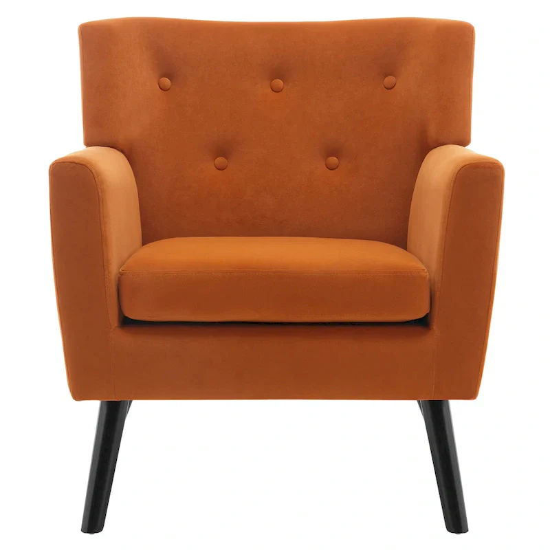 Velvet Upholstered Armchair Tufted Accent Chair, Set of 2 - 30.71H x 28.35 W x 27.56D