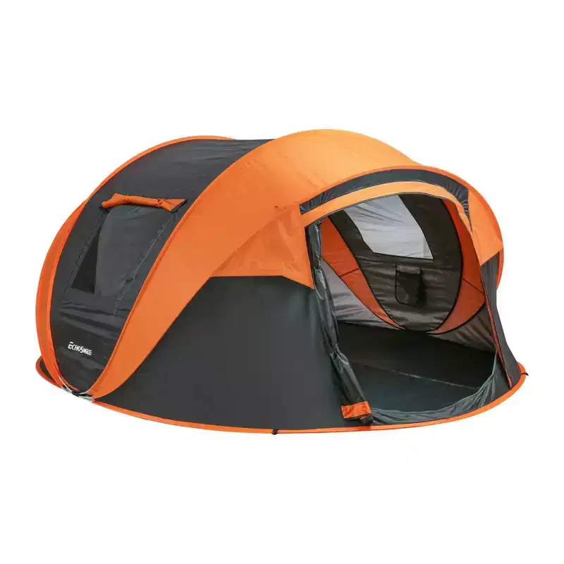 NAYSAYE 5-8 Person Pop-Up Camping Tent with Easy Setup, Spacious Interior, and Enhanced Ventilation, White and Gold, 86.61*125.98*51.18