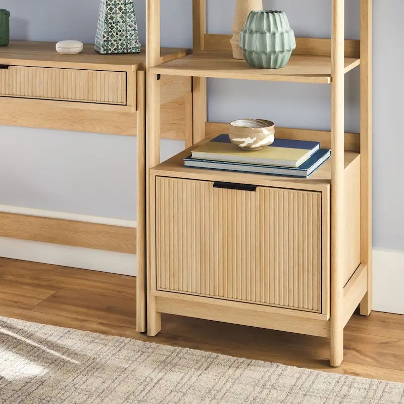 Middlebrook 3-Piece Set Writing Desk with 2 Narrow Bookcases