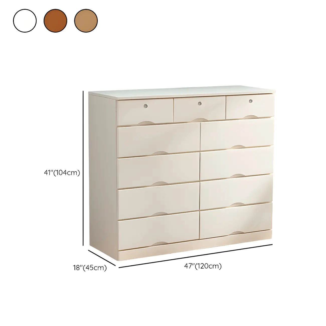 Stylish White Wooden Dressers with Soft Close Drawers