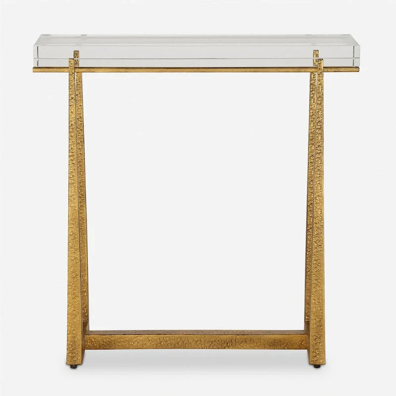 Midas Thick Crystal Accent Table - 24H x 24W x 8.625D
