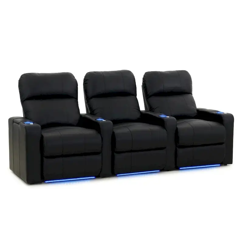Octane Turbo XL700 Power Leather Home Theater Seating Set (Row of 3)