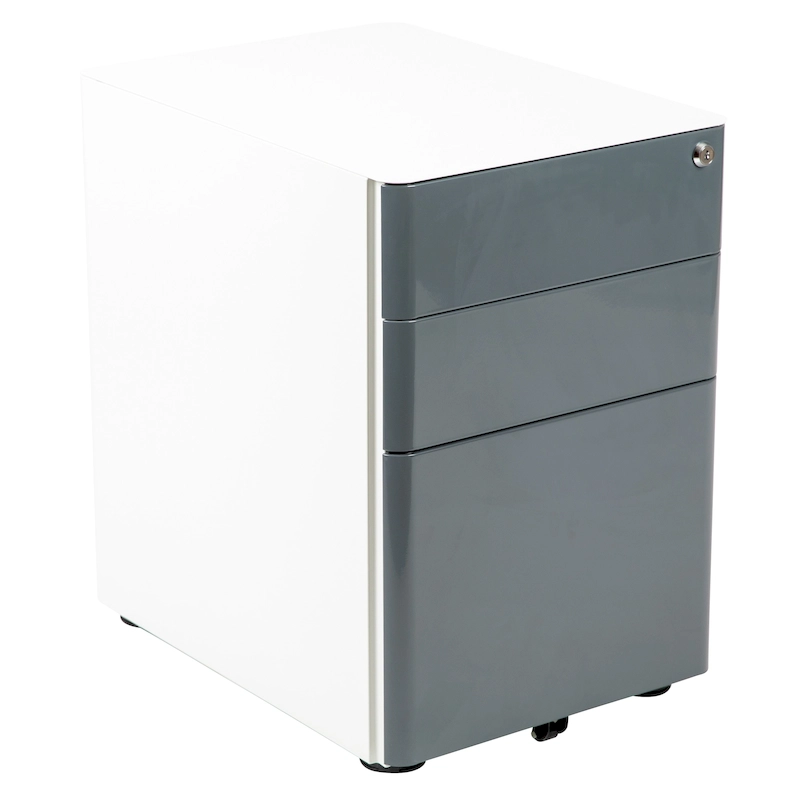 Modern 3-Drawer Mobile Locking Filing Cabinet Storage Organizer