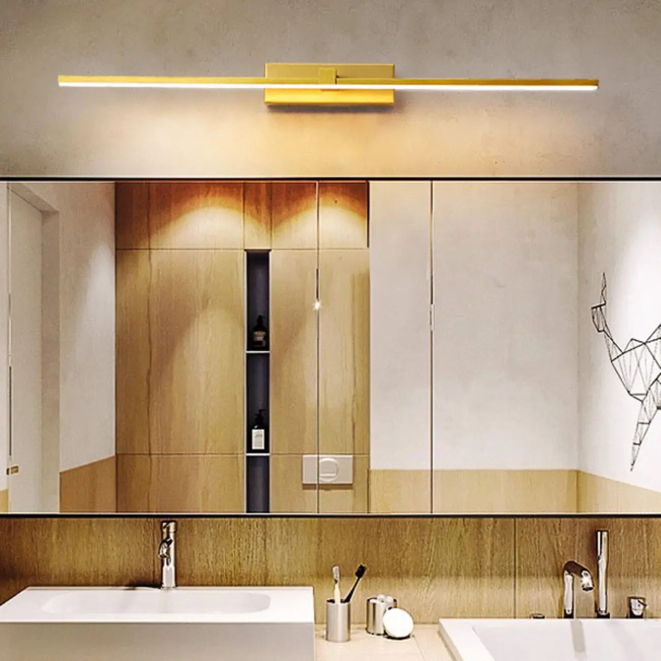 Modern Metal Linear LED Vanity Light with Third Gear Dimming