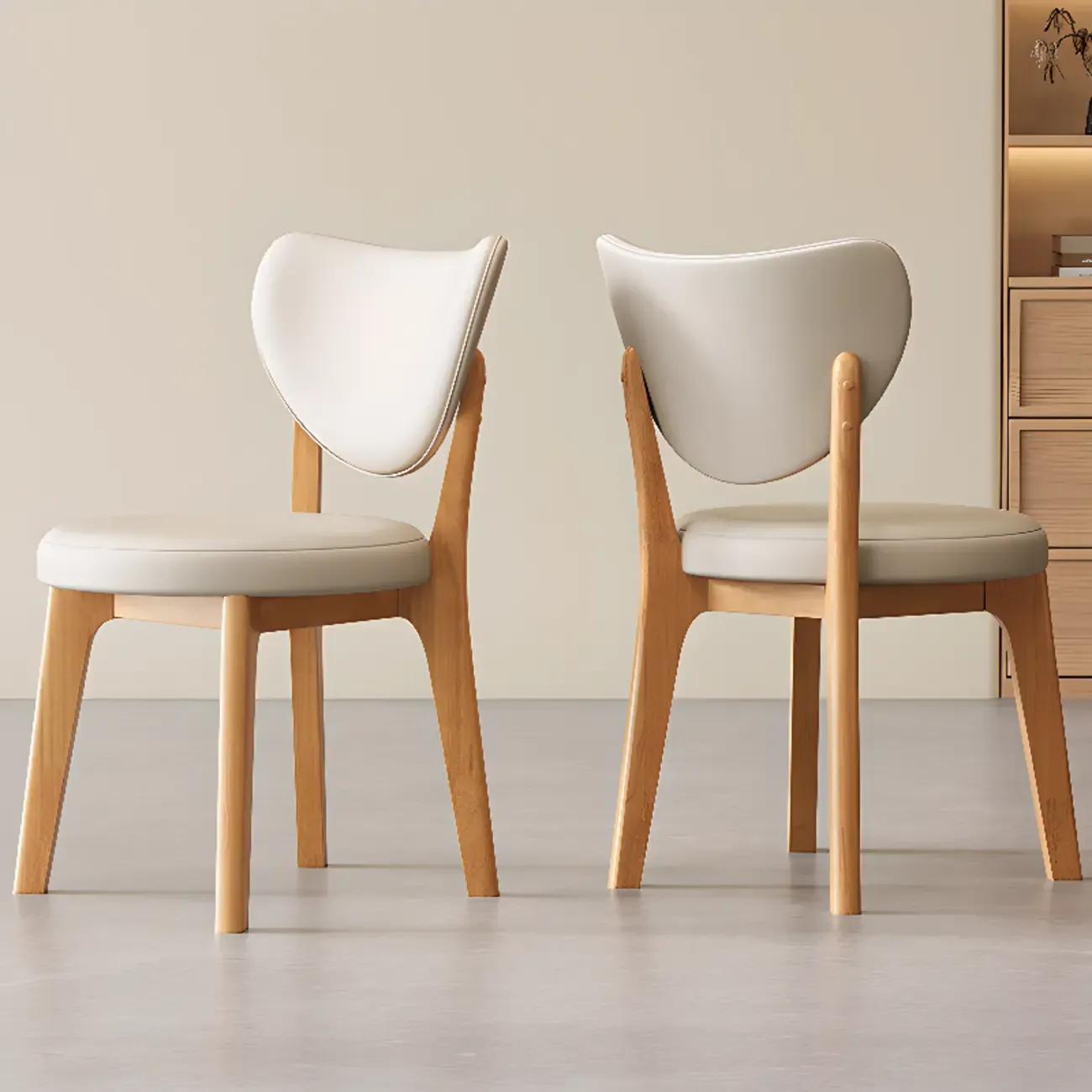 Modern Faux Leather Wingback Armless Dining Chair