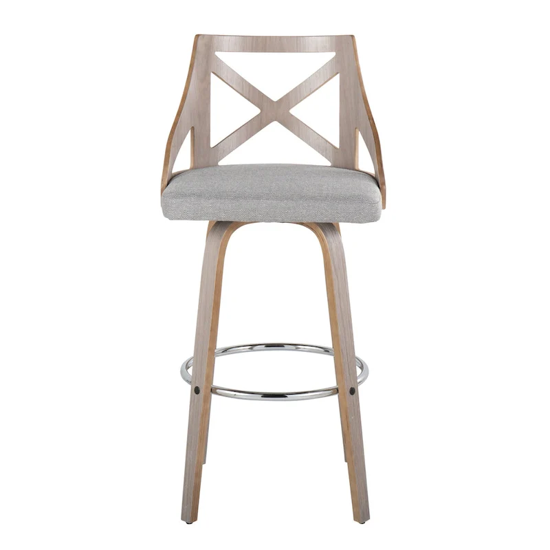 The Gray Barn Charlotte 30 Fixed-Height Bar Stool with Bent Wood Legs (Set of 2)