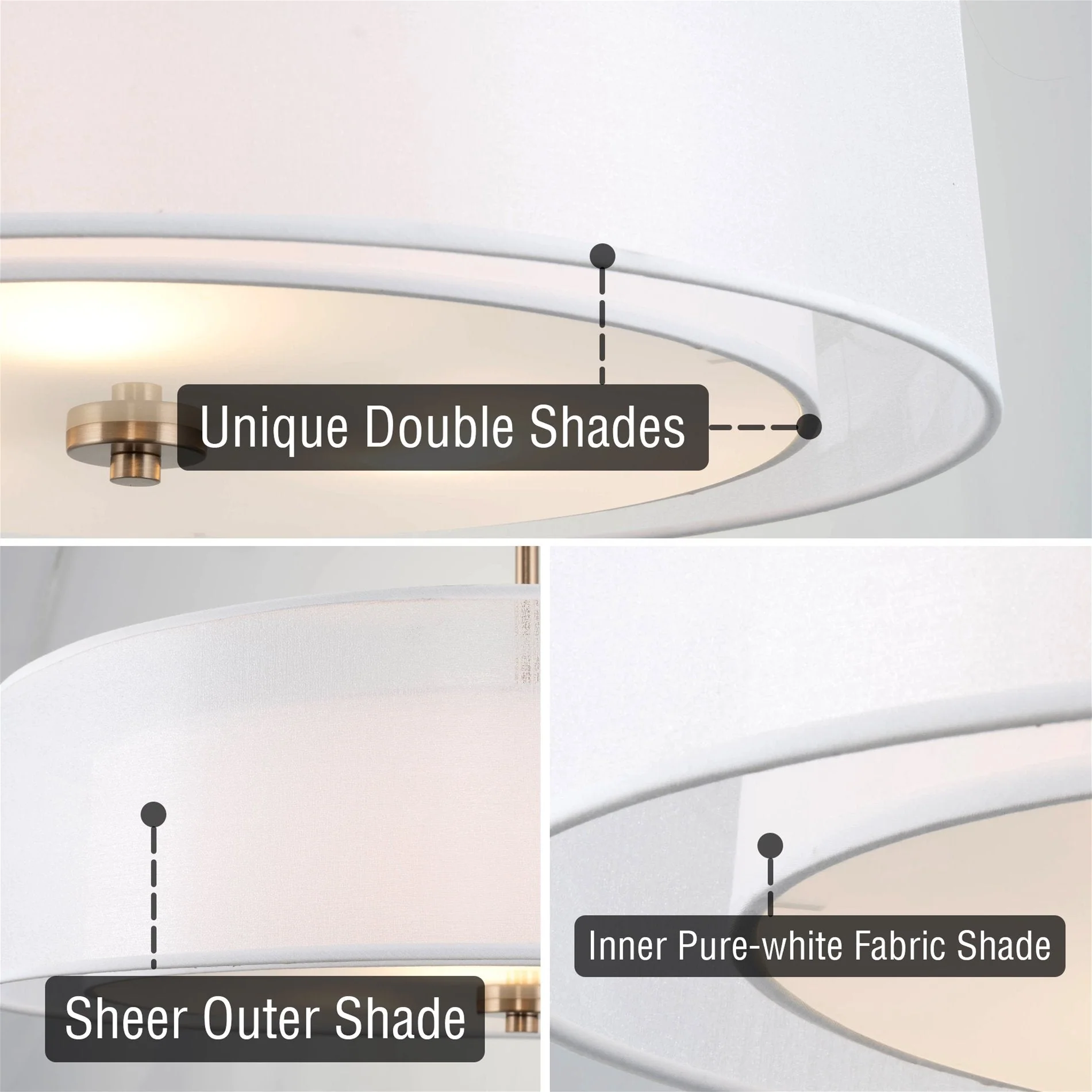 Lindos 20 Modern 3-Light Double Drum Chandelier