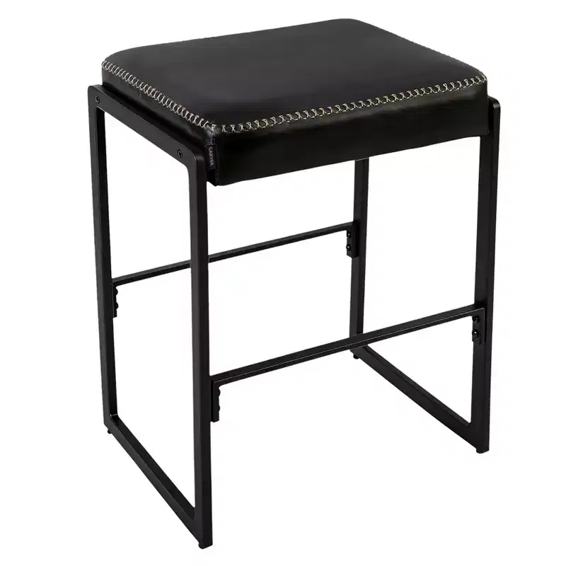 Counter Height Bar Stools, Metal Frame Makeup Stool, Thick Cushion, for Living Room, Dining