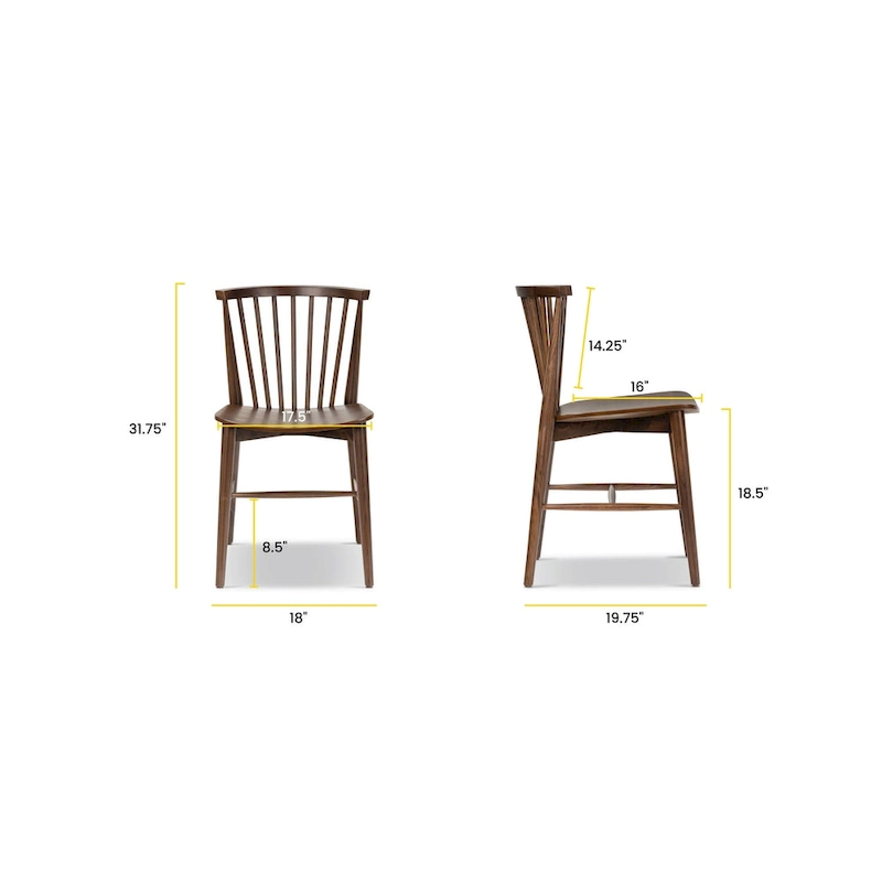 Poly & Bark Ligna Dining Chair - Spindled Bark with Solid Wood Frame