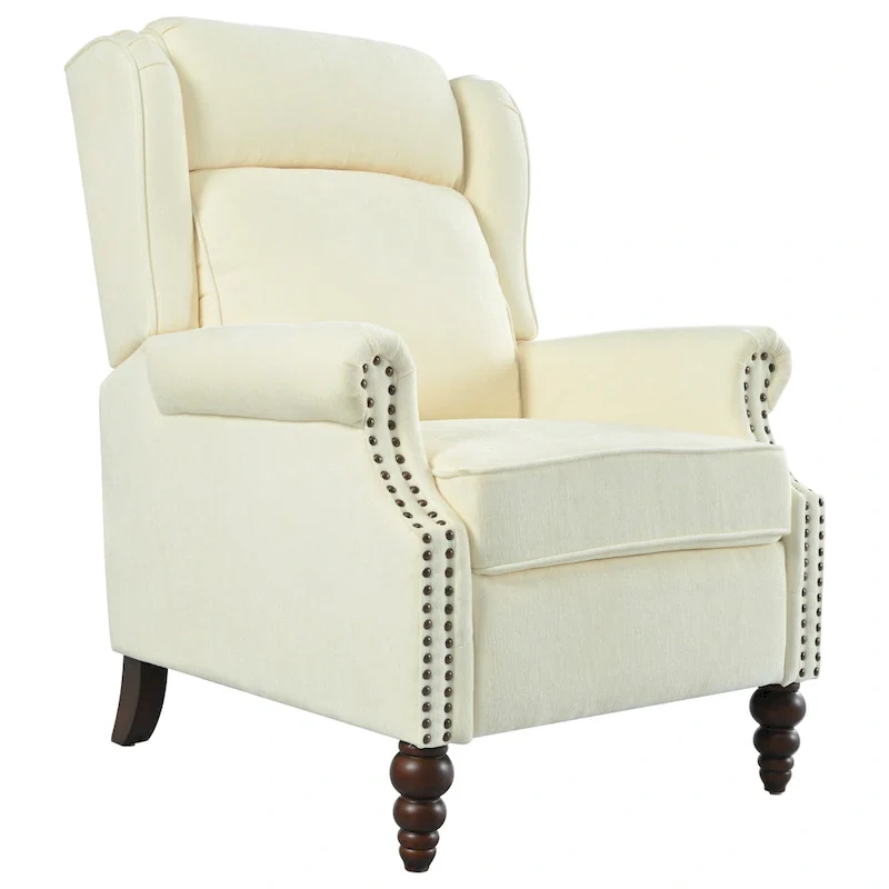 Upholstered Recliner with Wing Back