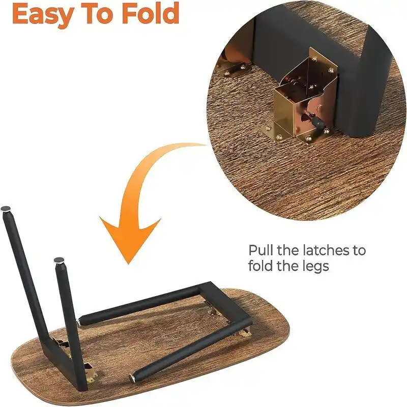 Folding Coffee Table Rustic Farmhouse Coffee Tables - 31.5 D x 15.7 W x 17.7 H