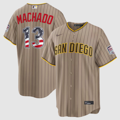 San Diego Padres Manny Machado Sand USA 250 Fourth of July Alternate Stadium Jersey