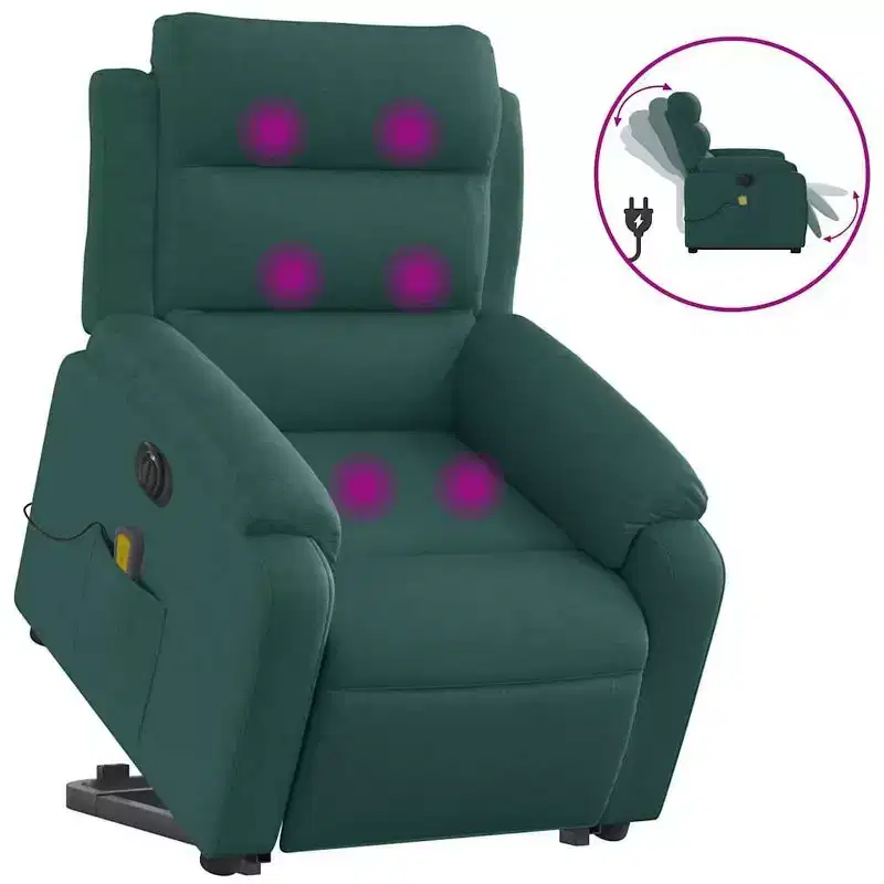 vidaXL Stand Up Massage Recliner Chair Light grey