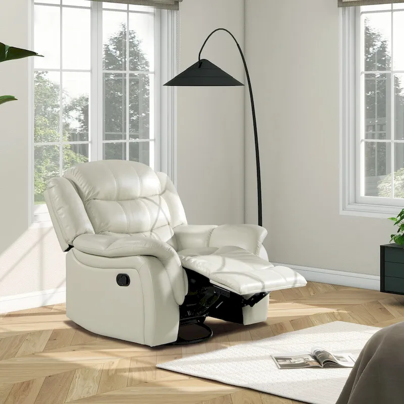 Rover 41.5 Faux Leather Manual Swivel Glider Recliner