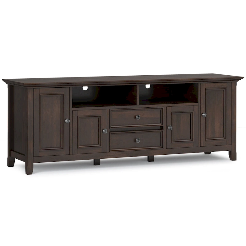 WYNDENHALL Halifax 72 inch Wide Solid Wood Transitional TV Stand - 72 w x 19 d x 26  h