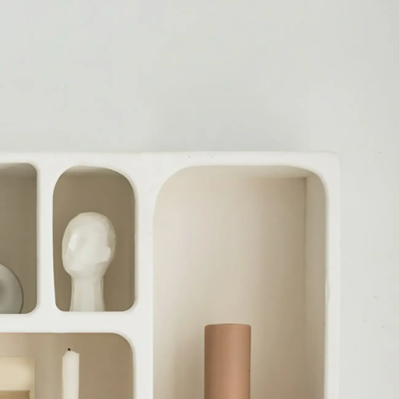 Elegant White Wall-Mounted Wooden Open Display Stand